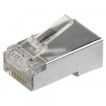 Conector RJ45 CAT6E 8 Vias Blindado Modular PLUG 8X8 - 062-0050