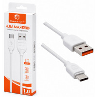 Cabo de USB Para Tipo C H'Maston, 1 Metro, 4.8A Max, Branco - H72-3