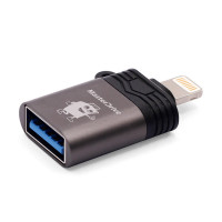 Adaptador Lighting Iphone Macho Para USB 3.1 Fêmea, Preto - OTG