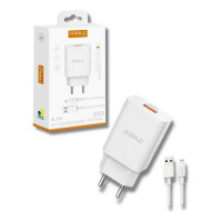 Carregador Para Celular iPhone Lightning A'Gold, Com Entrada USB 6.1A 30W, Branco - CA27-2