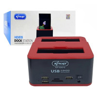 Case Dock Station Para HD 3.5" HD Sata/1 HD IDE Com Leitor De Cartão, Preto - KP-HD819