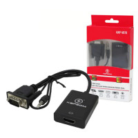 Cabo Conversor VGA M Para HDMI F Com Áudio Kapbom, Preto - KAP-V078