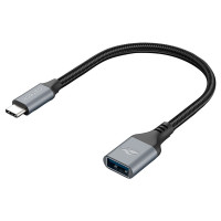 Cabo Adaptador OTG USB TIPO C Para USB 3.0 Fêmea C3Tech, Preto - OTG-50