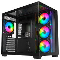 Gabinete Gamer K-Mex Ghost Shark II, CG-01L7, Lateral e Frontal em Vidro, Sem Fonte, Sem Fan, Preto - CG01L7RH0001B0X