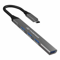 Hub Tipo-C Para USB 4 Portas, Fortrek DC41, Cinza - 85970