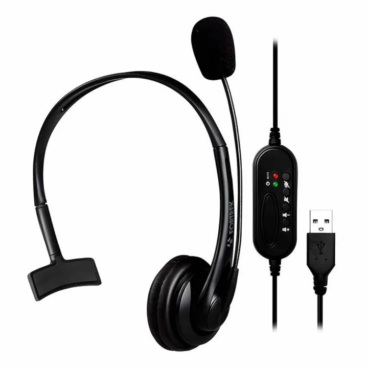 Headset Office Fortrek FK 731A, USB, Preto - 81481