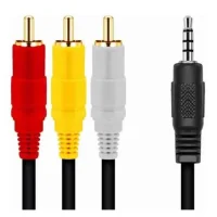 Cabo P2 M x 3 RCA M, 1.80 Metros, X-Cell, Preto - XC-P2-3RCA