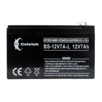 Bateria Nobreak Selada Chumbo Coletek, 12V 7AH, Preto - BS-12V7A H1 T1