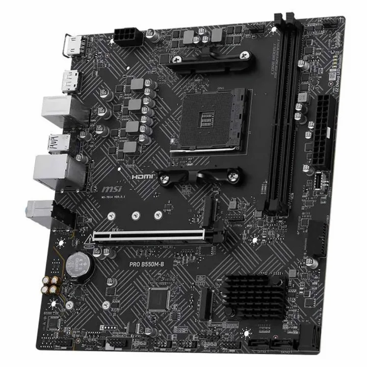 Placa Mãe MSI PRO B550M-B, Chipset B550, AMD AM4, M.2, mATX, DDR4, HDMI DP