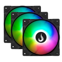 Kit Cooler FAN Rise Mode X Led Rainbow, 120mm, ARGB, Preto - RM-XLD-01-RBW