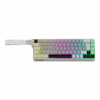 Teclado Magnético Pcyes Gamma White Ghost, RGB, Switch Blue, ABNT2, Branco - PMGMWG-317933