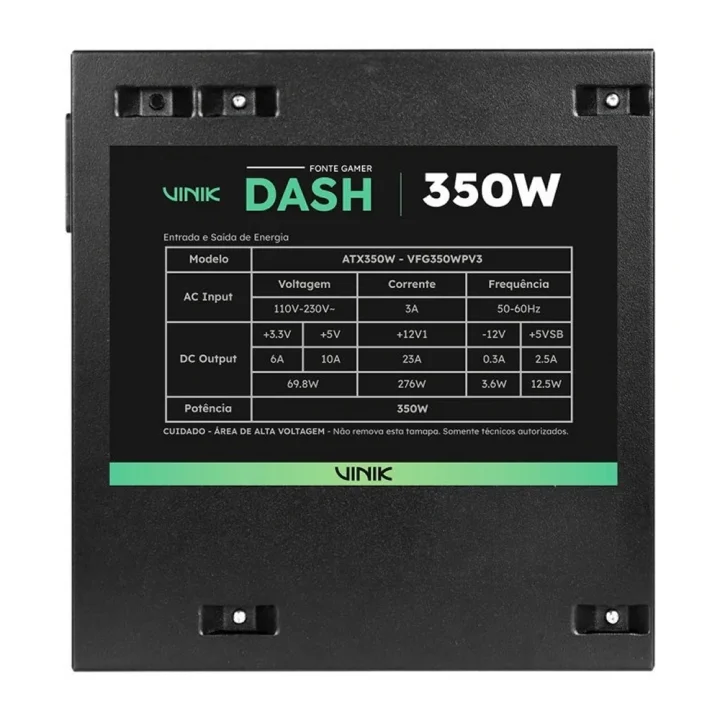Fonte Gamer Vinik Dash, 350w, Preto - VFG350WPV3