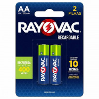 Pilhas Recarregáveis AA Rayovac, Com 2 Pilhas 1350mah, Azul - LD715-2LA / AA2 1.2V