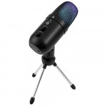Microfone Gamer De Mesa Rise Mode Elite 01, RGB, P3, USB-C, Preto - RM-ME-01-B