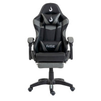 Cadeira Gamer Rise Mode X06, Até 120Kg, Preto e Cinza - RM-CG-X06-BG