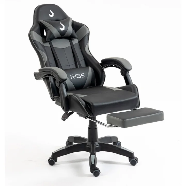 Cadeira Gamer Rise Mode X06, Até 120Kg, Preto e Cinza - RM-CG-X06-BG