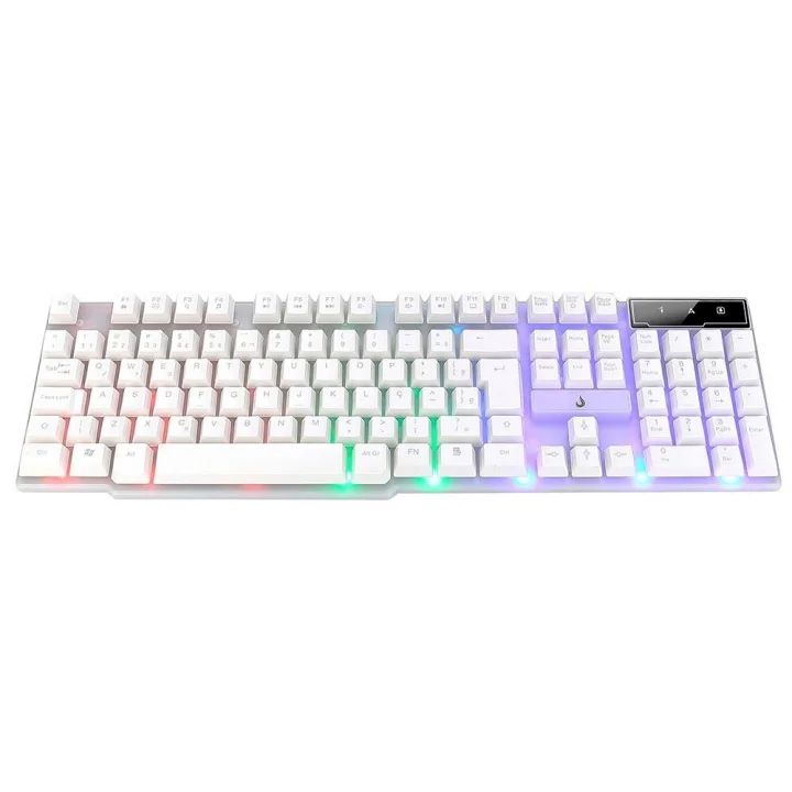 Teclado Semi Mecânico Gamer Rise Mode G1 Full, USB, Membrana, Rainbow, Branco - RM-TG-01-FW