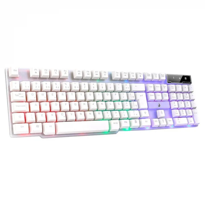 Teclado Semi Mecânico Gamer Rise Mode G1 Full, USB, Membrana, Rainbow, Branco - RM-TG-01-FW