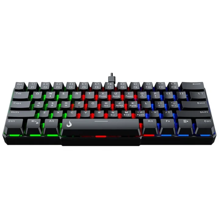 Teclado Semi Mecânico Gamer Rise Mode G2 Mini, USB-C, RGB, Preto - RM-TG-02-B