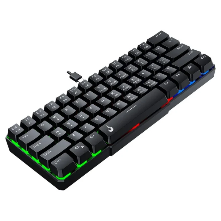 Teclado Semi Mecânico Gamer Rise Mode G2 Mini, USB-C, RGB, Preto - RM-TG-02-B