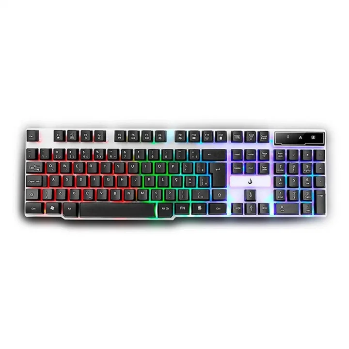 Teclado Gamer Semi Mecânico Rise Mode G1 Full, USB, Preto e Branco - RM-TG-01-BW