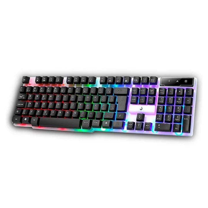 Teclado Gamer Semi Mecânico Rise Mode G1 Full, USB, Preto e Branco - RM-TG-01-BW