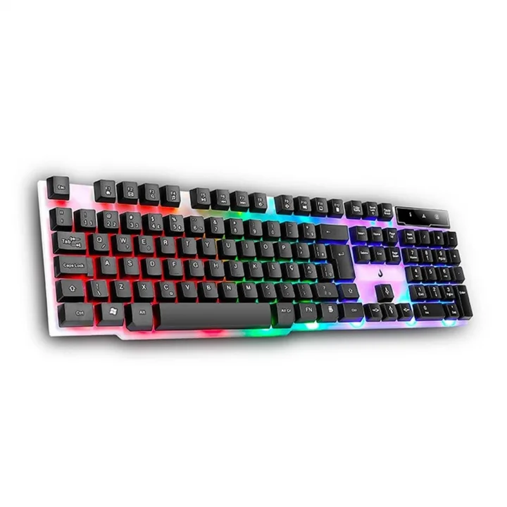 Teclado Gamer Semi Mecânico Rise Mode G1 Full, USB, Preto e Branco - RM-TG-01-BW