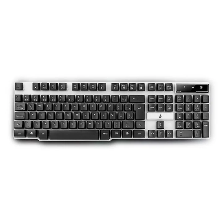 Teclado Gamer Semi Mecânico Rise Mode G1 Full, USB, Preto e Branco - RM-TG-01-BW