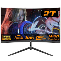 Monitor Gamer SuperFrame Vision 27", Full HD, Curvo, 300Hz, FreeSync/G-Sync, HDMI/DP - SF-MN-VSN27FVCFB1B