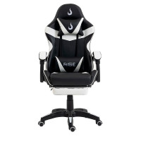 Cadeira Gamer Rise Mode X06, Até 120Kg, Preto e Branco - RM-CG-X06-BW