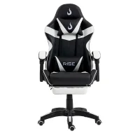 Cadeira Gamer Rise Mode X06, Até 120Kg, Preto e Branco - RM-CG-X06-BW