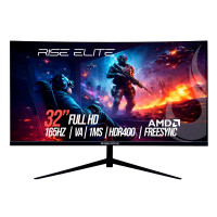 Monitor Gamer Rise Mode Elite 32" LED, Full HD, 165Hz, 2ms, FreeSync, HDMI/DP, Preto - RM-MOG-32C165FH-B