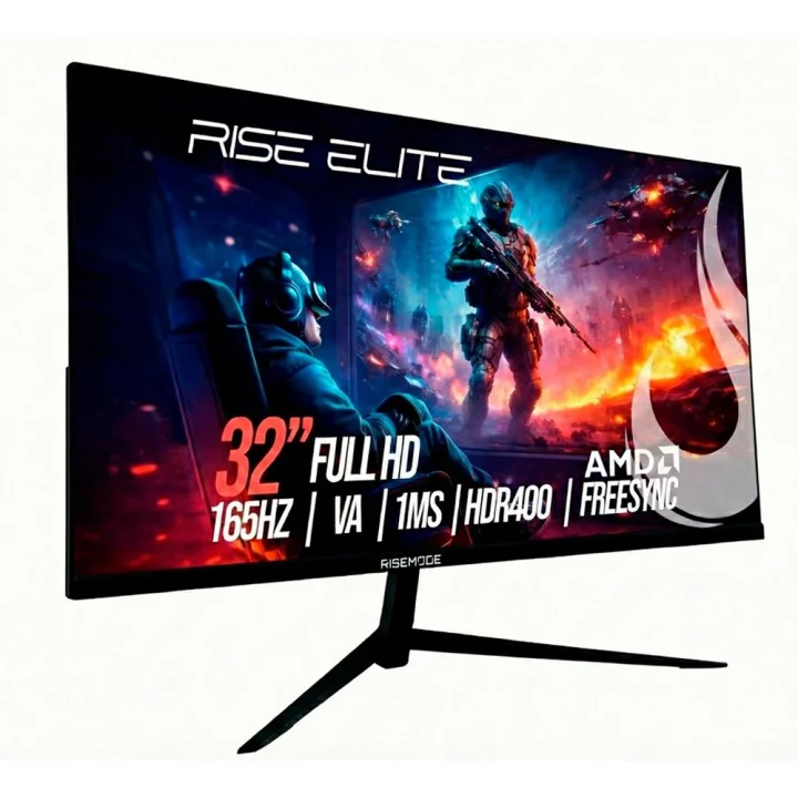 Monitor Gamer Rise Mode Elite 32" LED, Full HD, 165Hz, 2ms, FreeSync, HDMI/DP, Preto - RM-MOG-32C165FH-B