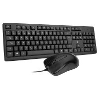 Kit Teclado e Mouse Rise Mode Office OF 01, USB, 1000DPI ABNT2, Preto - RM-TM-01-FB