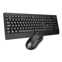 Kit Teclado e Mouse Rise Mode Office OF 02, USB, 1000DPI ABNT2, Preto - RM-TM-02-FB