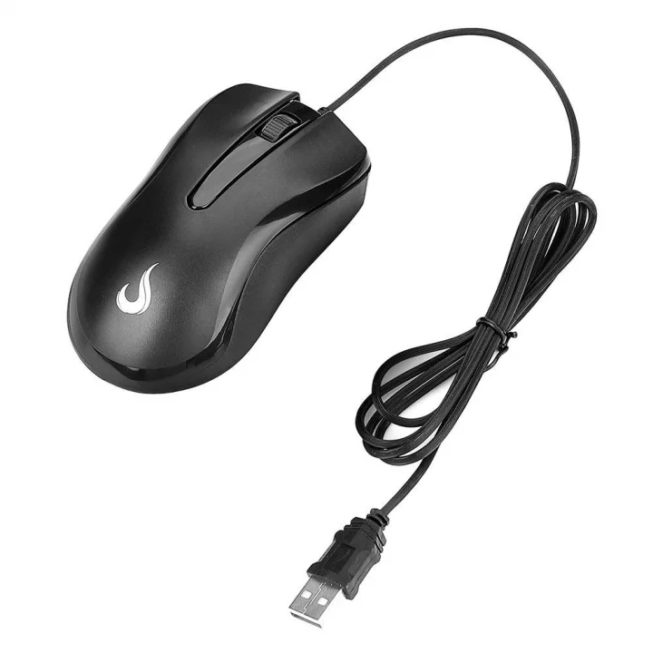 Kit Teclado e Mouse Rise Mode Office OF 02, USB, 1000DPI ABNT2, Preto - RM-TM-02-FB
