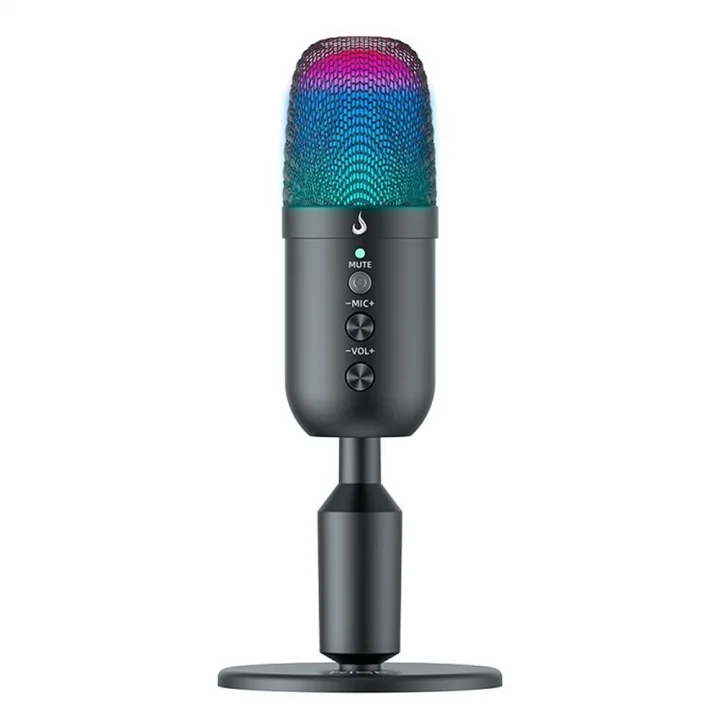 Microfone Gamer De Mesa Rise Mode Elite 04, RGB, P3, USB-C, Preto - RM-ME-04-B
