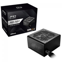 Fonte ASRock Pro, 750W, 80 Plus Bronze, ATX 3.1, PCIe 5.1, PFC Ativo, Preto - PRO-750B