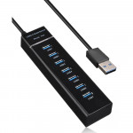 Hub USB 3.0 7 Portas, USB 3.0, Alta Velocidade 5 Gbps, Preto - FY-1013 HB-015
