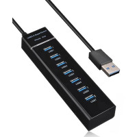 Hub USB 3.0 7 Portas, USB 3.0, Alta Velocidade 5 Gbps, Preto - FY-1013 HB-015