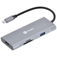 Hub USB Vinik Tipo Type C, 7 em 1, 2 USB 3.0, Leito de Cartão SD TF, HDMI, Power Delivery 60W - HC-7 (32809)