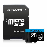 Cartão de Memória Adata Premier V10, 128GB, Micro SDXC + Adaptador, Azul - AUSDX128GUICL10A1-RA1
