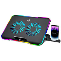 Base Para Notebook 17" Rise Mode, Galaxy Black X3, RGB, Com Cooler, USB, Preto - RM-CN-03-RGB
