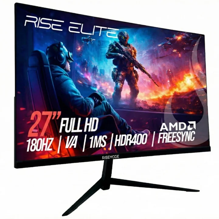 Monitor Gamer Curvo Rise Mode Prime 27" FHD, 180Hz, 1ms, VA, FreeSync, HDR 400, HDMI e DP, Preto - RM-MOG-27C180FH-B