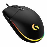 Mouse Gamer Logitech G203 LIGHTSYNC RGB, Efeito de Ondas de Cores, 6 Botões, 8.000 DPI, Preto - 910-005793
