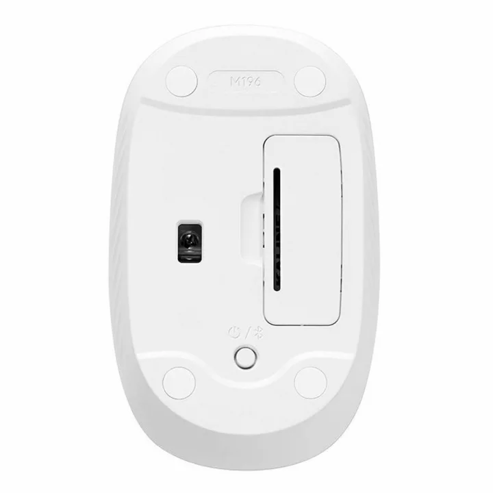 Mouse Sem Fio Logitech M196, Bluetooth, USB, Branco - 910-007457