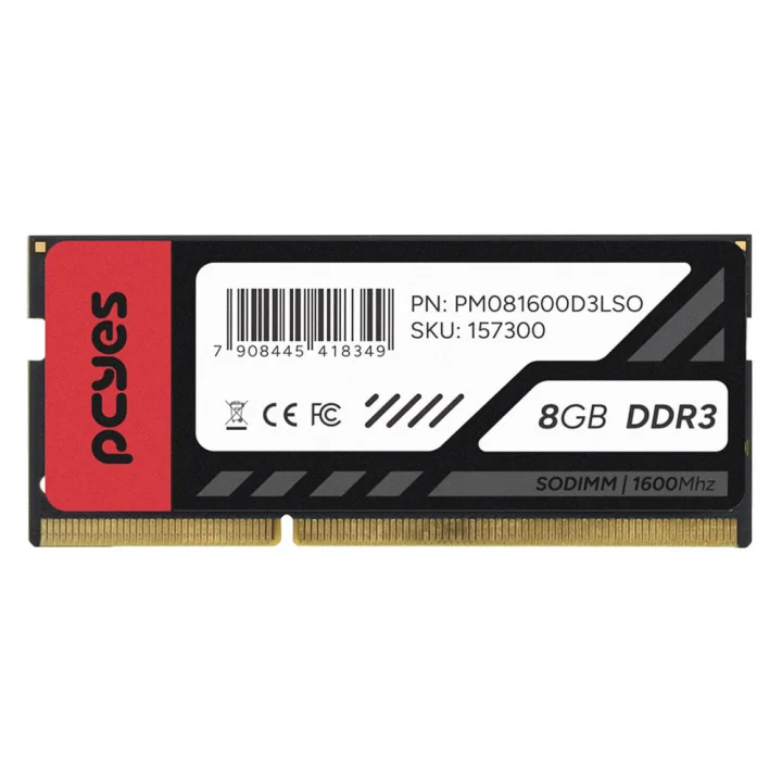 Memória Para Notebook PCYes, 8GB, 1600MHz, DDR3, CL11, Preto - PM081600D3LSO