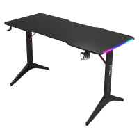 Mesa Gamer Bright Striker, Com LED RGB, Suporte de Copo, Preta - MG003