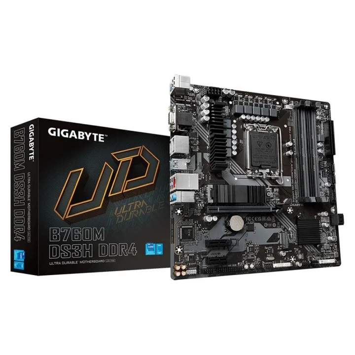 Placa Mãe Gigabyte B760M DS3H DDR4, Intel LGA 1700, mATX, DDR4, M.2 NVME - B760M DS3H DDR4