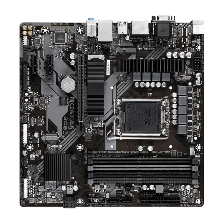 Placa Mãe Gigabyte B760M DS3H DDR4, Intel LGA 1700, mATX, DDR4, M.2 NVME - B760M DS3H DDR4